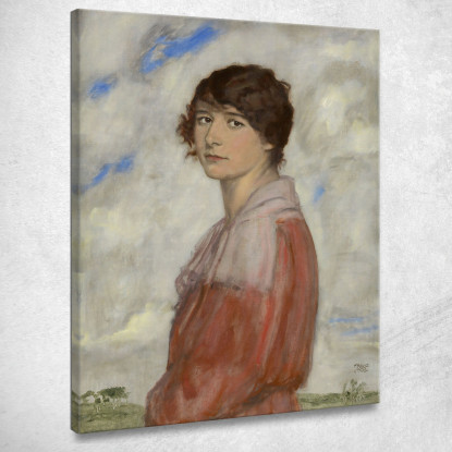 Signora In Rosso Franz von Stuck fvs48 quadro stampato su tela