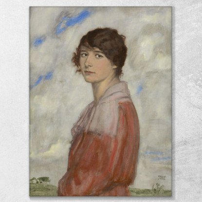 Signora In Rosso Franz von Stuck fvs48 quadro stampato su tela