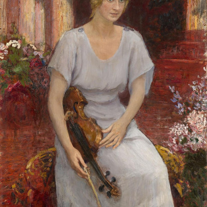 Ritratto Della Violinista Cecilia Hansen Ilya Efimovich Repin ier18 quadro stampato su tela