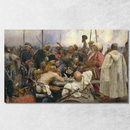 La Risposta Dei Cosacchi Dello Zaporozhye Al Sultano Mehmet Iv Ilya Efimovich Repin ier25 quadro stampato su tela