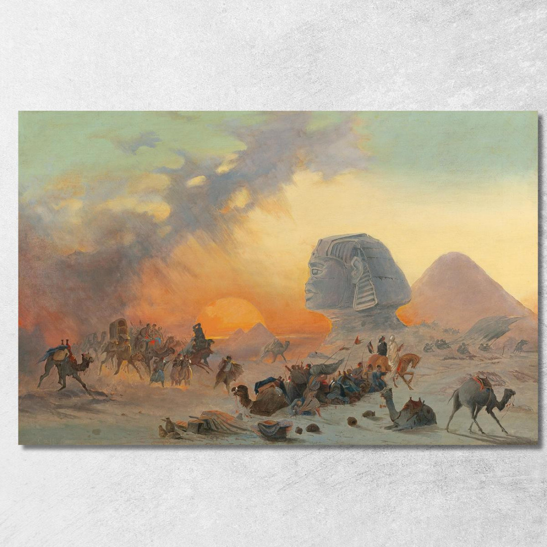 Una Carovana Nel Deserto In Un Simoom Ippolito Caffi icf1 quadro stampato su tela Una Carovana Nel Deserto In Un Simoom Ippolito Caffi icf1 quadro stampato su tela