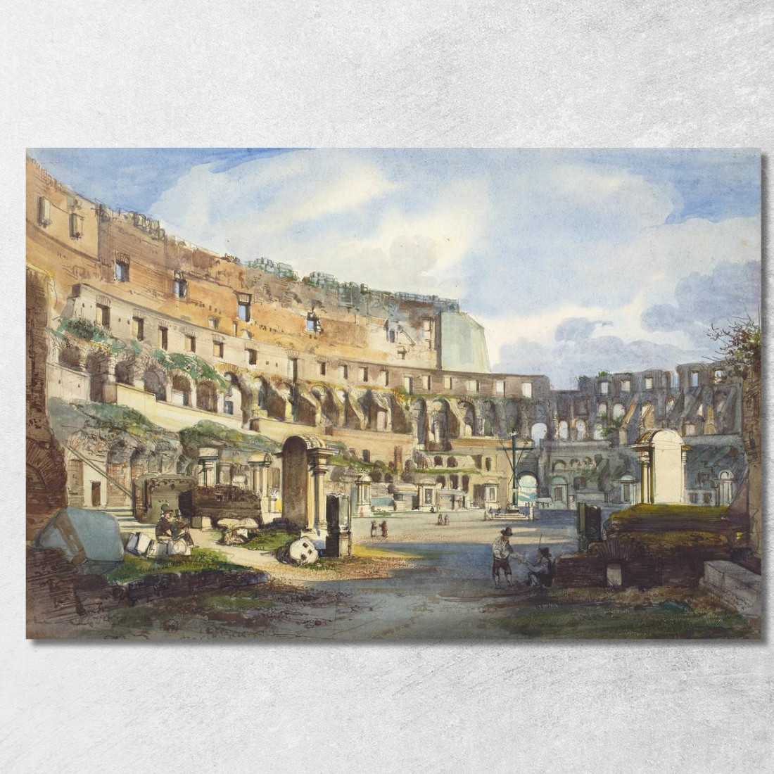 Interno Del Colosseo Ippolito Caffi icf8 quadro stampato su tela Interno Del Colosseo Ippolito Caffi icf8 quadro stampato su tela