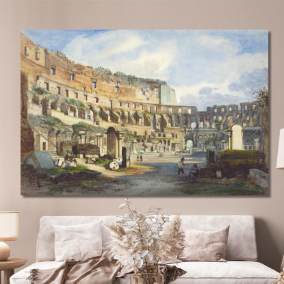 Interno Del Colosseo Ippolito Caffi icf8 quadro stampato su tela