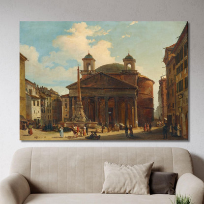 Roma Il Pantheon Ippolito Caffi icf15 quadro stampato su tela