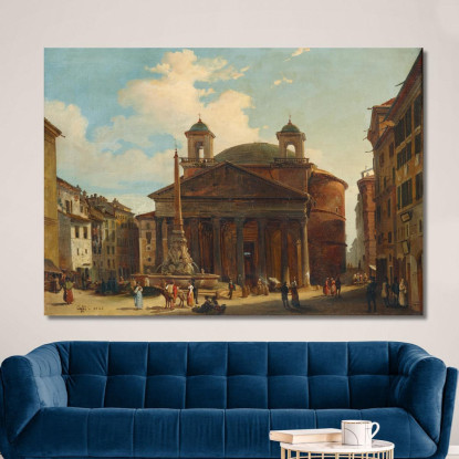 Roma Il Pantheon Ippolito Caffi icf15 quadro stampato su tela