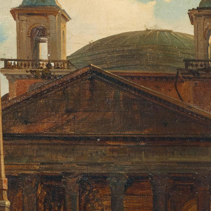 Roma Il Pantheon Ippolito Caffi icf15 quadro stampato su tela