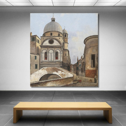 Santa Maria Dei Miracole E Santa Maria Nova Ippolito Caffi icf17 quadro stampato su tela