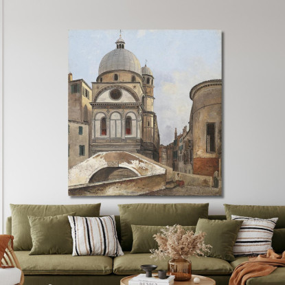 Santa Maria Dei Miracole E Santa Maria Nova Ippolito Caffi icf17 quadro stampato su tela