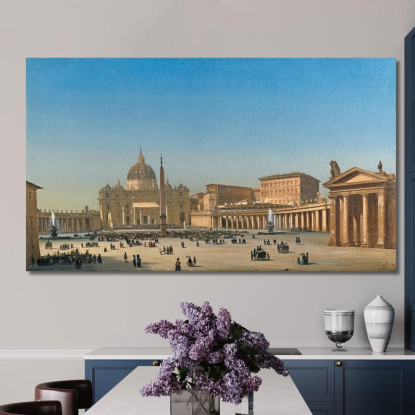 La Benedizione Di Pio Ix In Piazza San Pietro Roma Ippolito Caffi icf20 quadro stampato su tela