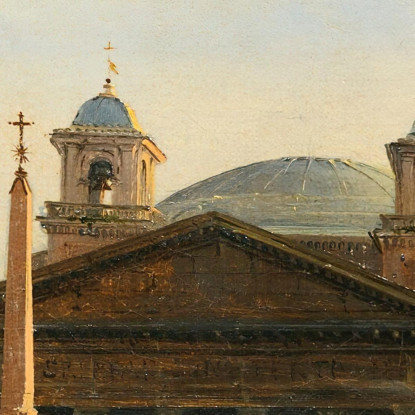 Il Pantheon Roma Ippolito Caffi icf23 quadro stampato su tela