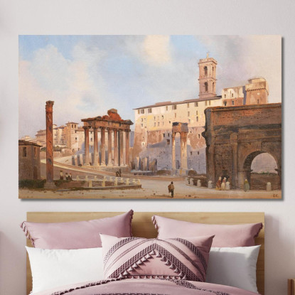 Il Foro Romano Ippolito Caffi icf24 quadro stampato su tela