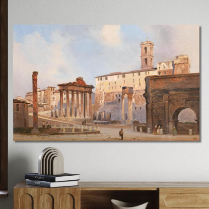 Il Foro Romano Ippolito Caffi icf24 quadro stampato su tela