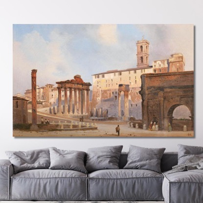 Il Foro Romano Ippolito Caffi icf24 quadro stampato su tela