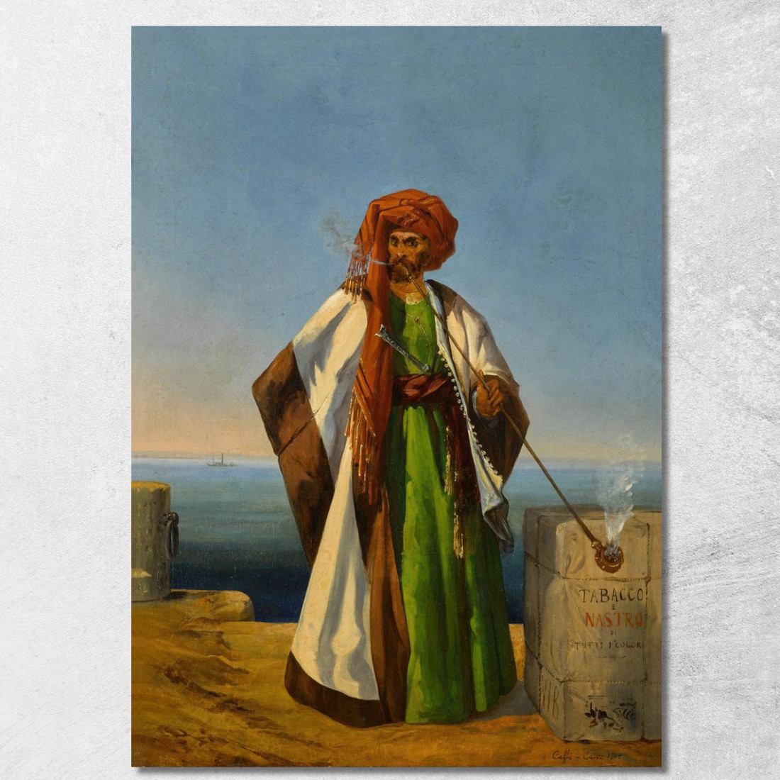 Il Mercante Di Tabacco Ippolito Caffi icf25 quadro stampato su tela Il Mercante Di Tabacco Ippolito Caffi icf25 quadro stampato su tela