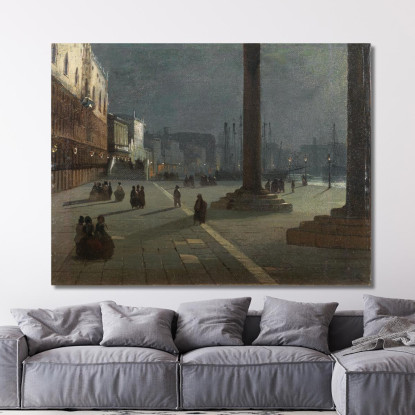 Venezia Molo Di San Marco Ippolito Caffi icf27 quadro stampato su tela
