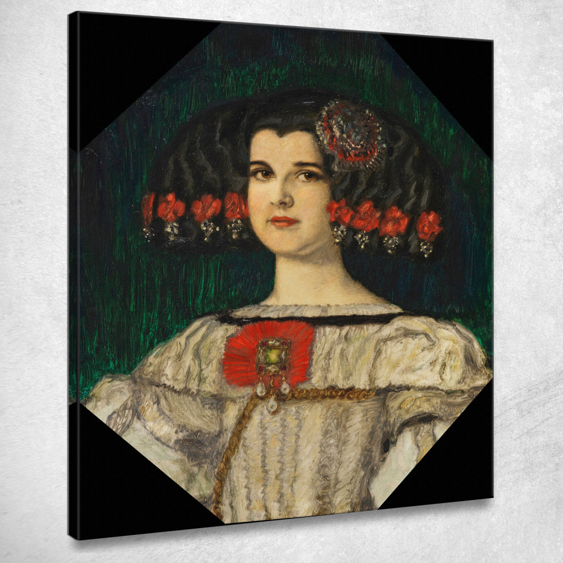 Mia Figlia Mary Con Il Costume Di Velázquez Franz von Stuck fvs57 quadro stampato su tela Mia Figlia Mary Con Il Costume Di Velázquez Franz von Stuck fvs57 quadro stampato su tela