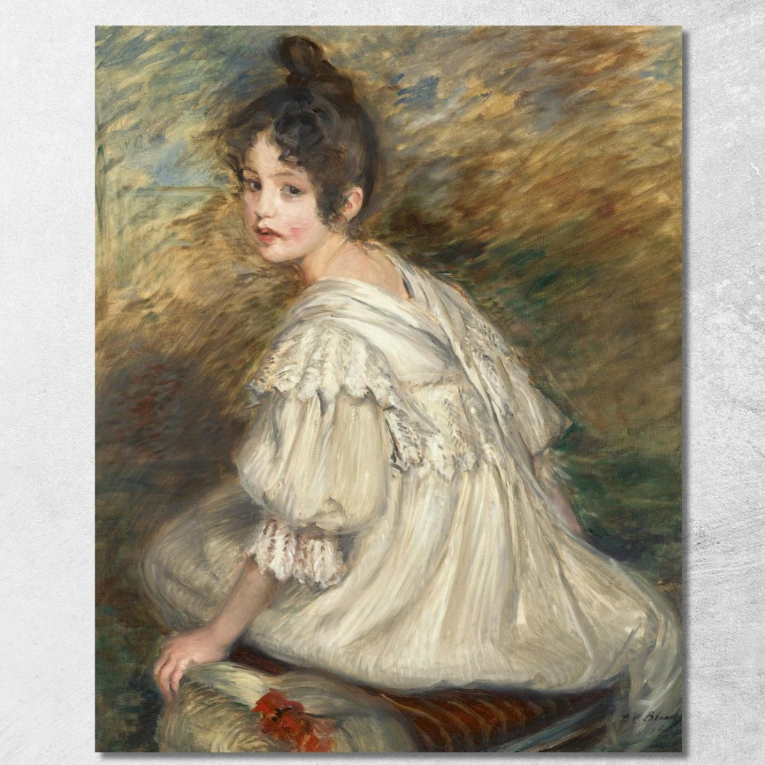 Ragazza In Abito Bianco Jacques-Émile Blanche jeb7 quadro stampato su tela Ragazza In Abito Bianco Jacques-Émile Blanche jeb7 quadro stampato su tela