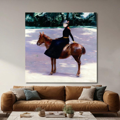 Mademoiselle Meuriot Sul Suo Pony Jacques-Émile Blanche jeb22 quadro stampato su tela