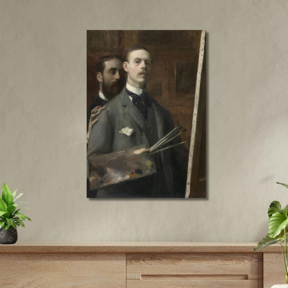 Autoritratto Con Raffaello De Ochoa Jacques-Émile Blanche jeb52 quadro stampato su tela