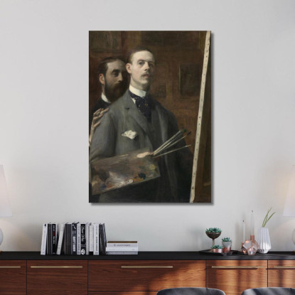 Autoritratto Con Raffaello De Ochoa Jacques-Émile Blanche jeb52 quadro stampato su tela