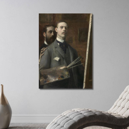 Autoritratto Con Raffaello De Ochoa Jacques-Émile Blanche jeb52 quadro stampato su tela
