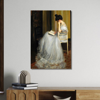 Donna Che Legge Jacques-Émile Blanche jeb56 quadro stampato su tela