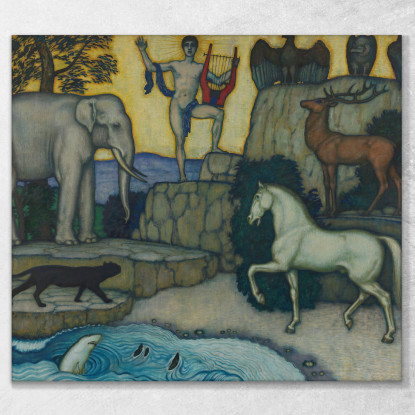 Orfeo E Gli Animali Franz von Stuck fvs65 quadro stampato su tela