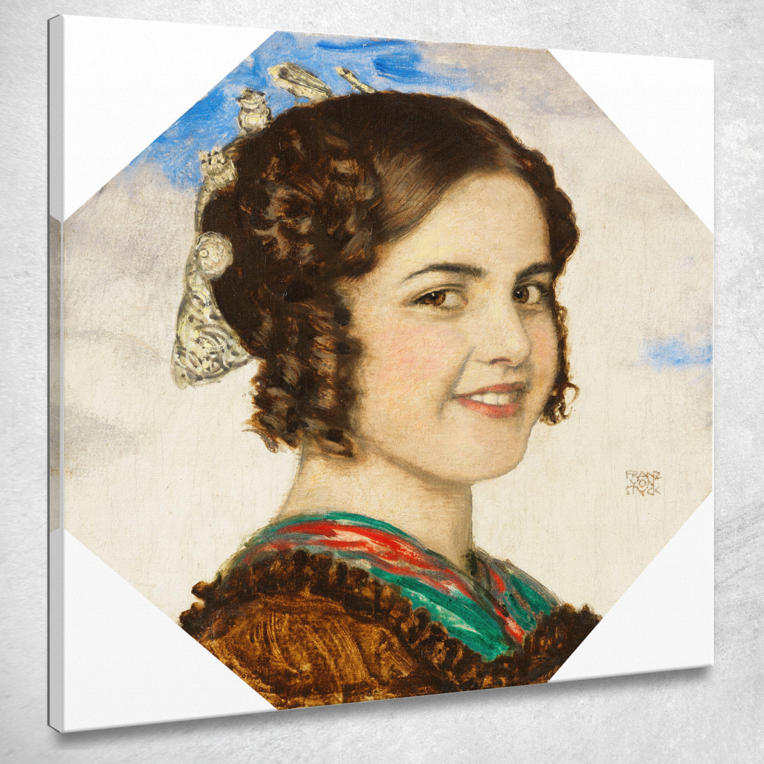 Ritratto Della Figlia Maria Franz von Stuck fvs73 quadro stampato su tela Ritratto Della Figlia Maria Franz von Stuck fvs73 quadro stampato su tela