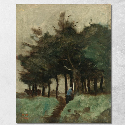 Sentiero Cavo Di Boulogne-Sur-Mer Dominato Dagli Alberi Jean-Baptiste-Camille Corot jbc25 quadro stampato su tela