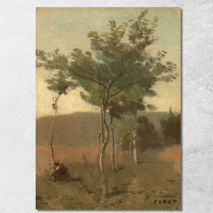 Bouquet Di Alberi Effetto Crepuscolare Jean-Baptiste-Camille Corot jbc26 quadro stampato su tela