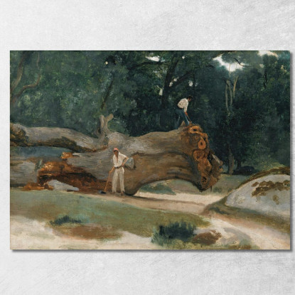 Taglialegna Jean-Baptiste-Camille Corot jbc28 quadro stampato su tela