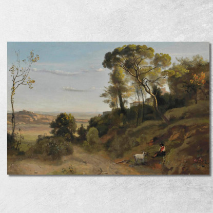 Campagna Di Napoli Jean-Baptiste-Camille Corot jbc30 quadro stampato su tela