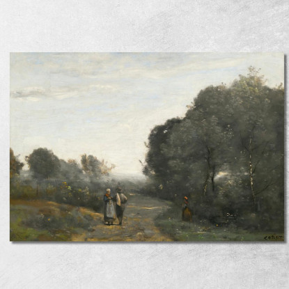 Chaville Mattina Di Primavera Jean-Baptiste-Camille Corot jbc35 quadro stampato su tela