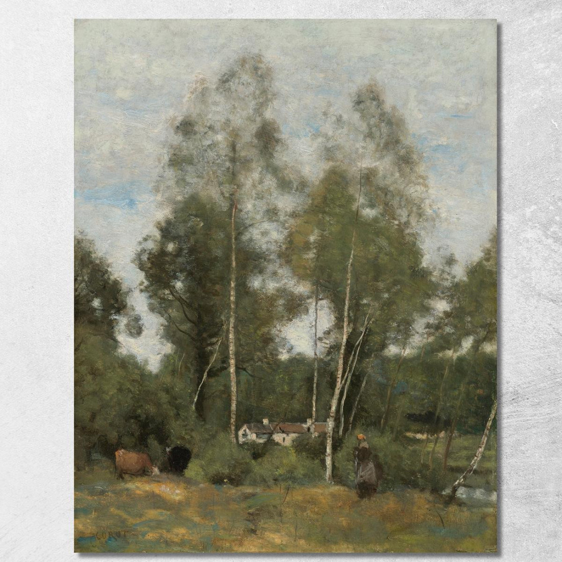 Clairière Du Bois Pierre Aux Evaux Prés Château-Thierry Jean-Baptiste-Camille Corot jbc37 quadro stampato su tela