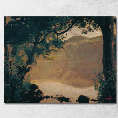 Der Nemisee Jean-Baptiste-Camille Corot jbc44 quadro stampato su tela