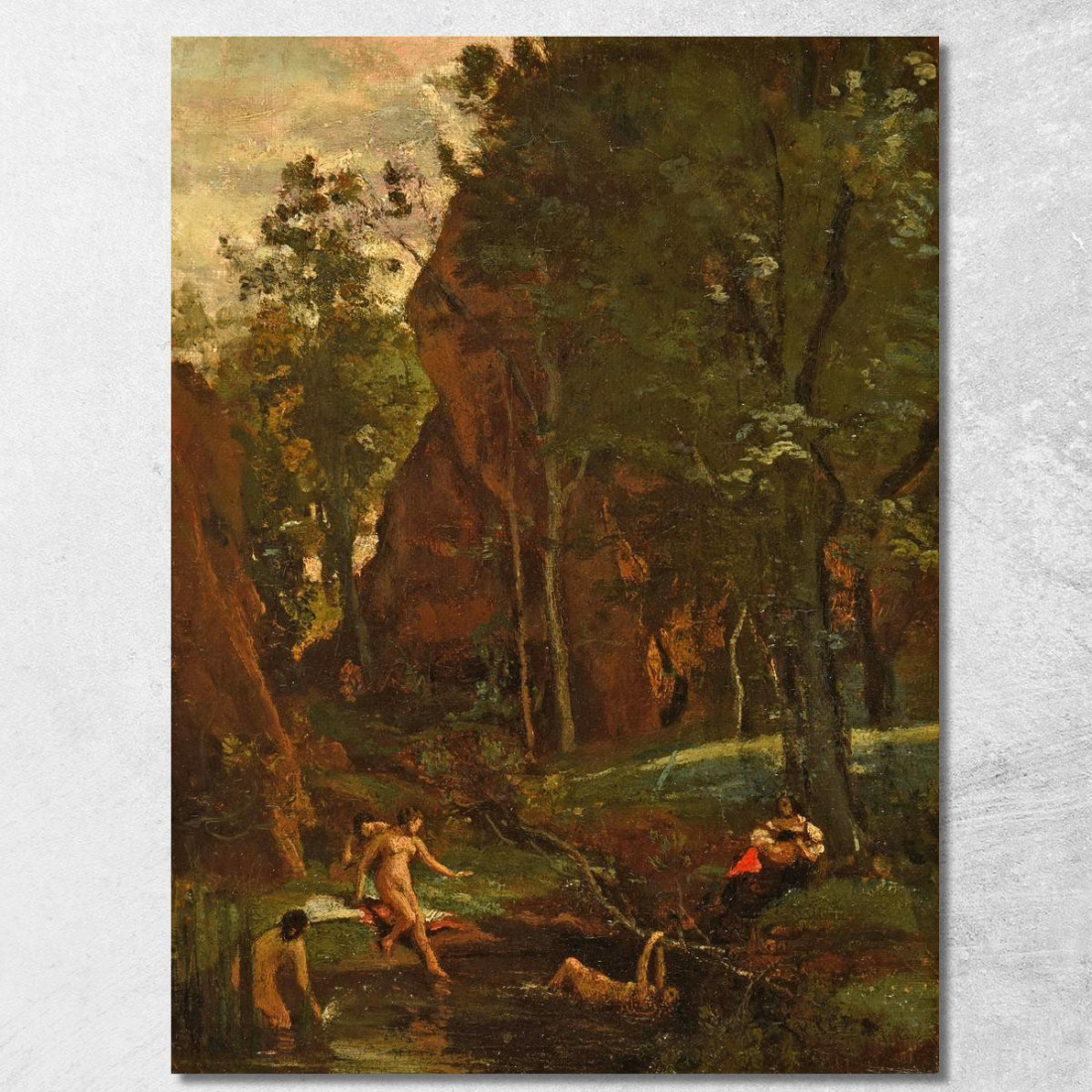 Diane Au Bain Jean-Baptiste-Camille Corot jbc46 quadro stampato su tela