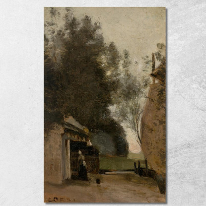 Dintorni Di Amsterdam Piccola Fattoria Sulle Rive Dell'Amstel Jean-Baptiste-Camille Corot jbc52 quadro stampato su tela