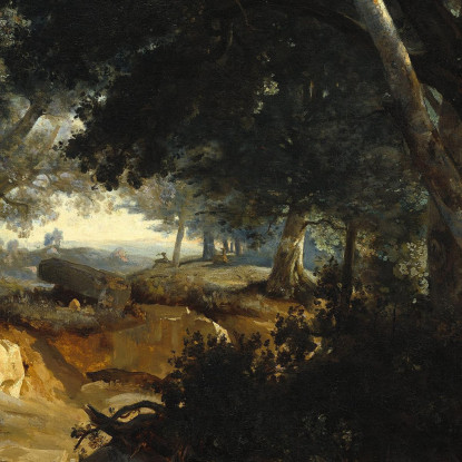 Foresta Di Fontainebleau Jean-Baptiste-Camille Corot jbc66 quadro stampato su tela