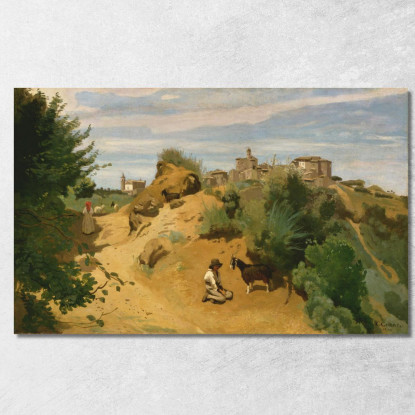 Genzano Jean-Baptiste-Camille Corot jbc71 quadro stampato su tela