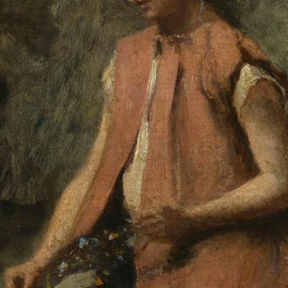 Ragazza Che Tesse Una Ghirlanda Jean-Baptiste-Camille Corot jbc72 quadro stampato su tela