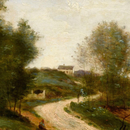 Gouvieux Vicino A Chantilly Jean-Baptiste-Camille Corot jbc74 quadro stampato su tela