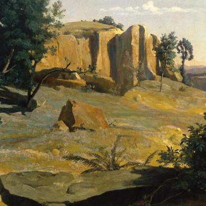 Agar Nel Deserto Jean-Baptiste-Camille Corot jbc76 quadro stampato su tela