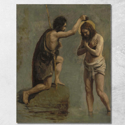 Gesù E San Giovanni Studiano Per Il Battesimo Di Cristo' Jean-Baptiste-Camille Corot jbc92 quadro stampato su tela