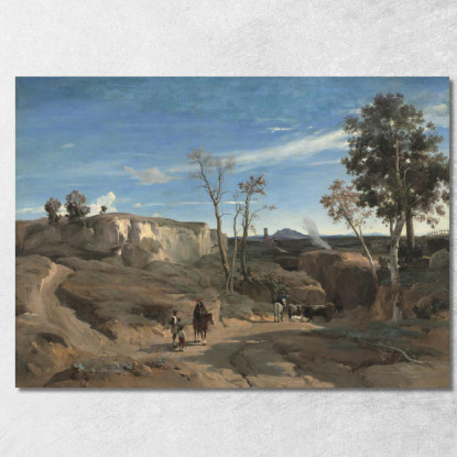 La Cervara The Roman Campagna Jean-Baptiste-Camille Corot jbc94 quadro stampato su tela