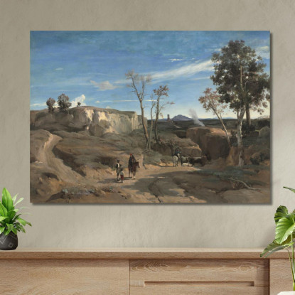 La Cervara The Roman Campagna Jean-Baptiste-Camille Corot jbc94 quadro stampato su tela