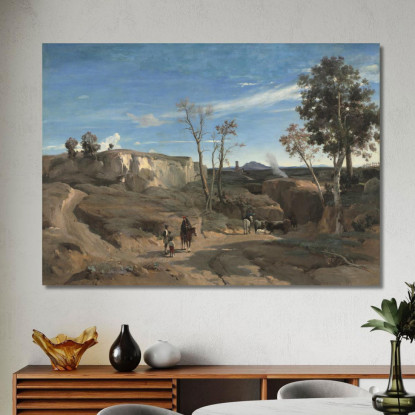 La Cervara The Roman Campagna Jean-Baptiste-Camille Corot jbc94 quadro stampato su tela