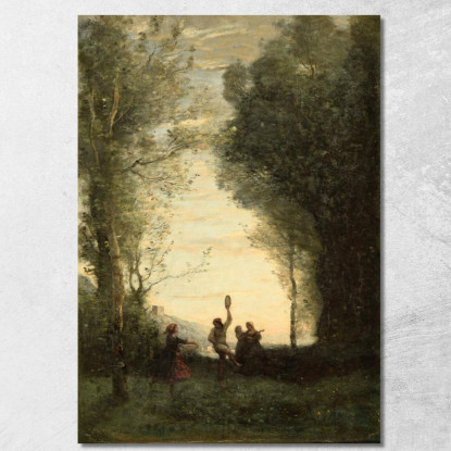 Danza Italiana Jean-Baptiste-Camille Corot jbc97 quadro stampato su tela