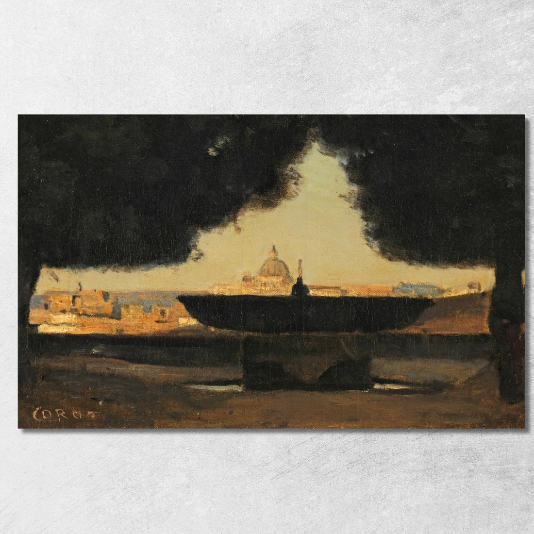 Il Bacino Di Villa Medici Jean-Baptiste-Camille Corot jbc107 quadro stampato su tela Il Bacino Di Villa Medici Jean-Baptiste-Camille Corot jbc107 quadro stampato su tela
