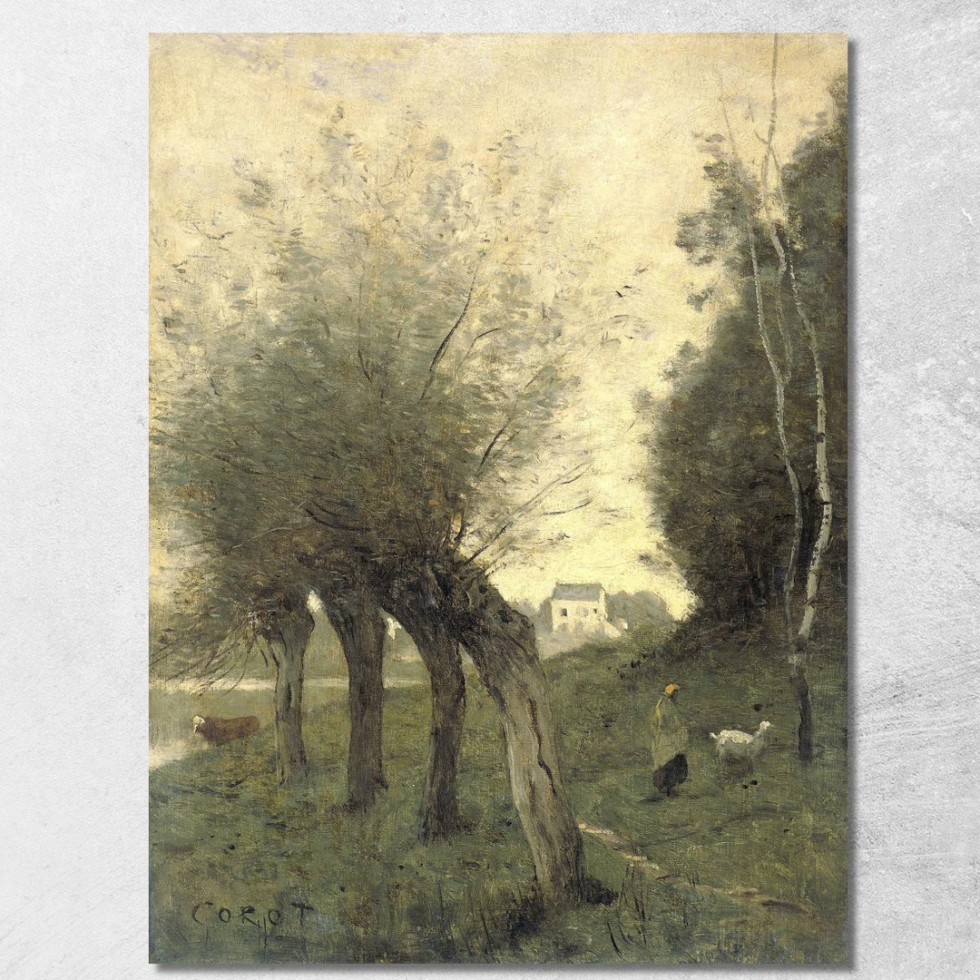 Paesaggio Con Salici Capitozzati Jean-Baptiste-Camille Corot jbc111 quadro stampato su tela