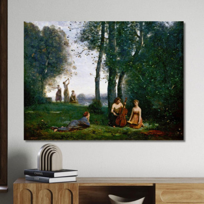 Il Concerto Campestre Jean-Baptiste-Camille Corot jbc119 quadro stampato su tela